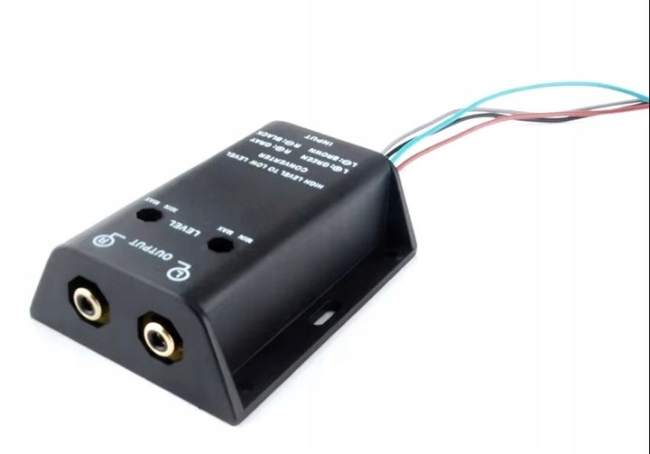 Konwerter poziomu sygnału głośnikowego RCA adapter audio High Low