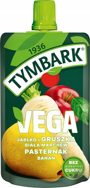 Mus warzywa owoce Tymbark Vega gruszka marchew pasternak banan 12x 100g