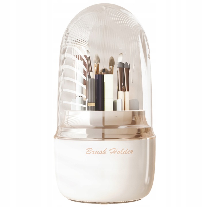 Obrotowy organizer pojemnik na pędzle do makijażu kosmetyki kuferek