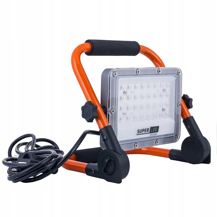 Halogen LED Budowlany 50W 5500lm Uchwyt Przenośny przewód 230V z