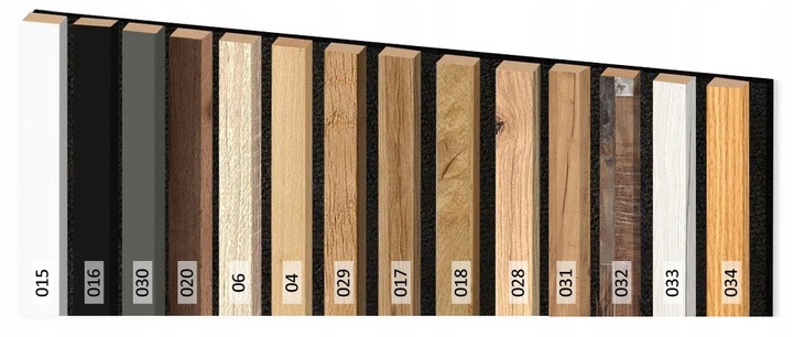 Lamele ścienne na FILCU 55 x 275 cm 3D dąb naturalny, wotan różne kolory