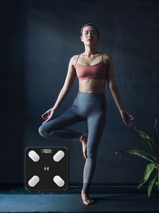 WAGA ŁAZIENKOWA ANALITYCZNA SLIM BLUETOOTH 180KG SMART 25w1 +BATERIE +MIARA