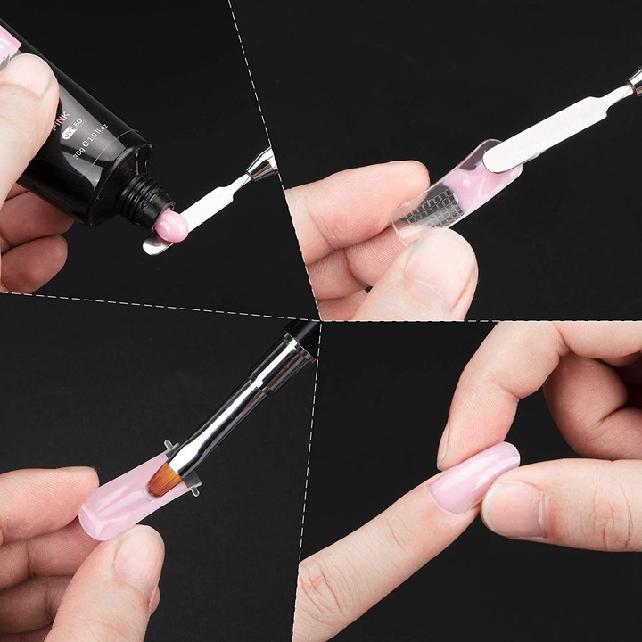 Zestaw akrylożel 30ml + dual formy 120szt + pędzelek i liquid do paznokci