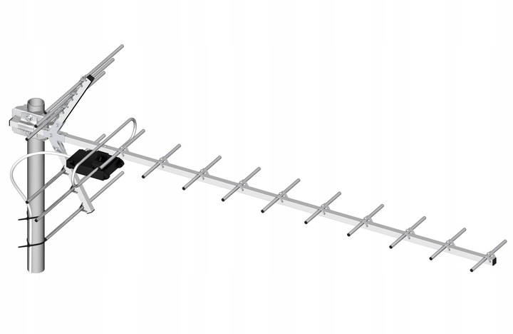 Antena TV kierunkowa Dipol 19R/21-48 DVB-T2 UHF LTE700 symetryzator 14dBi