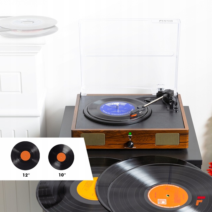 Gramofon retro USB MP3 z Głośnikami + Konwersja Winylu