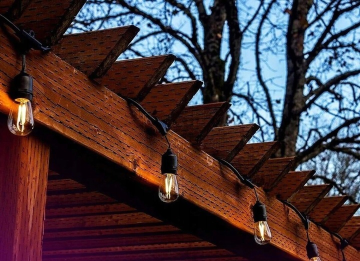 Girlanda Ogrodowa Świetlna 20m+41x Żarówka LED 1W Zewnętrzna Wodoszczelna