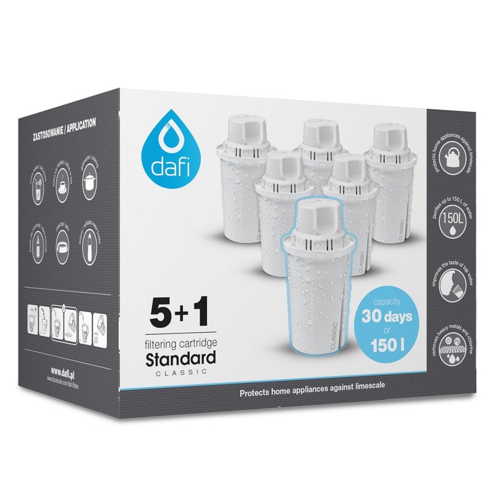6 SZTUK WKŁAD DAFI CLASSIC FILTR DO BRITA