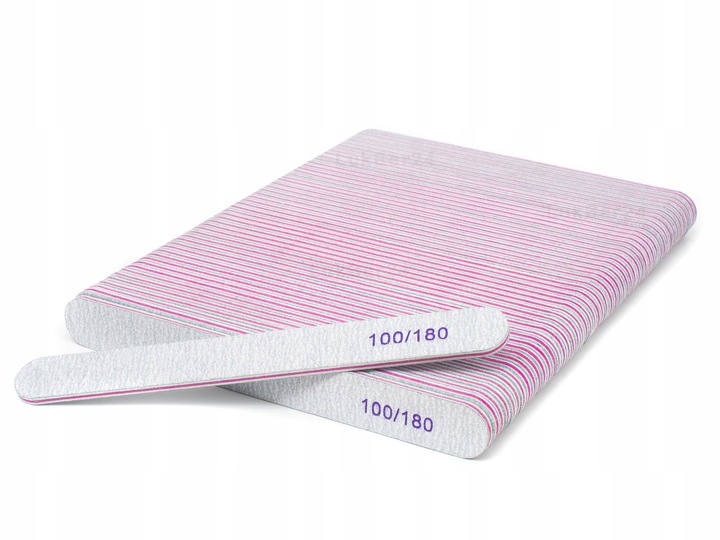 100 x PILNIK DO PAZNOKCI PROSTY ZEBRA 100/180