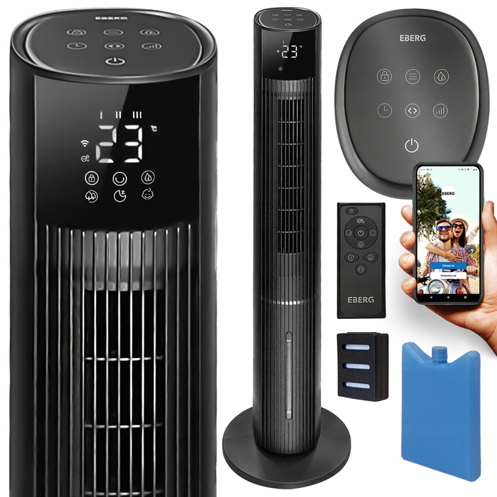 Klimator wodny klimatyzer 6w1 wentylator kolumnowy JONIZACJA WiFi + Aroma