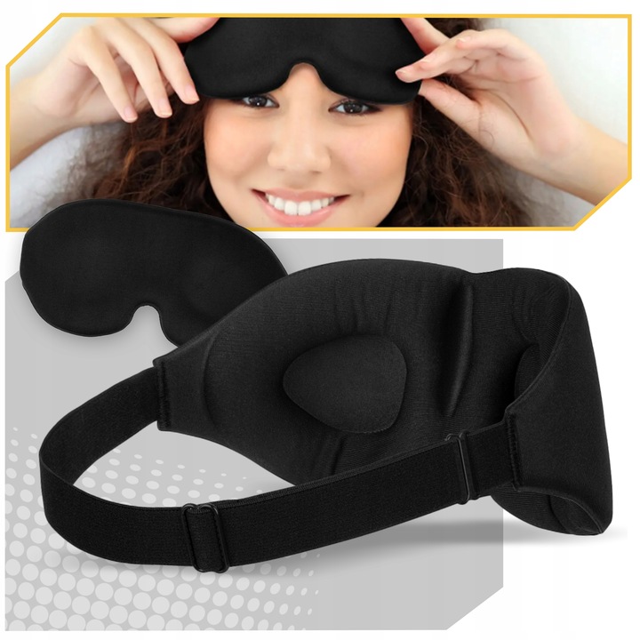 OPASKA NA OCZY DO SPANIA MASKA 3D REGULOWANA LEKKA