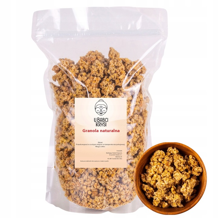 GRANOLA KLASYCZNA 1 KG BEZ OLEJU PALMOWEGO ZE SŁONECZNIKIEM I LNEM