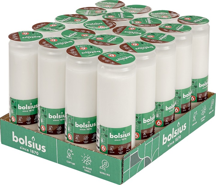Wkłady do zniczy olejowe Bolsius RC6 białe całoroczne - 110 godzin