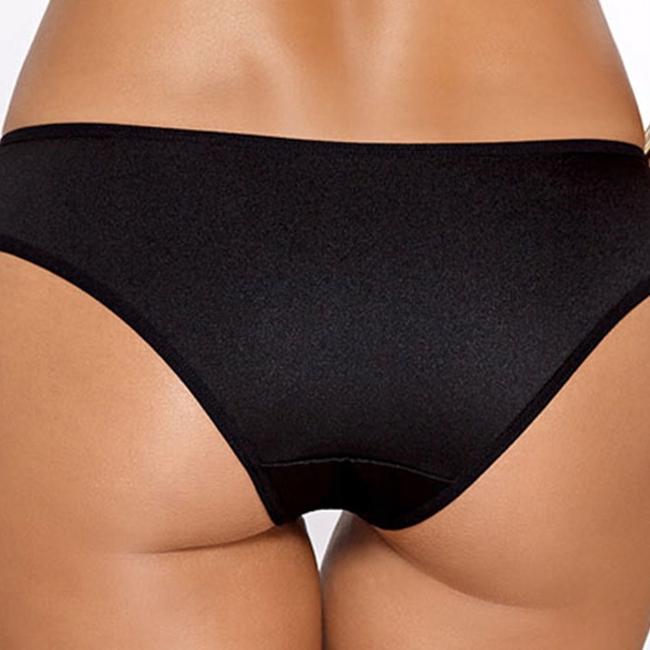 Figi Majtki z Koronką z Mikrofibrą Dopasowane Zjawiskowe Czarne XXL