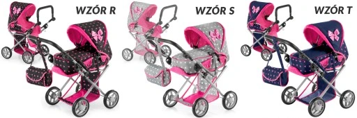 WÓZEK DLA LALEK GŁĘBOKI SPACERÓWKA GONDOLA 3w1 KINDERPLAY TORBA POŚCIEL