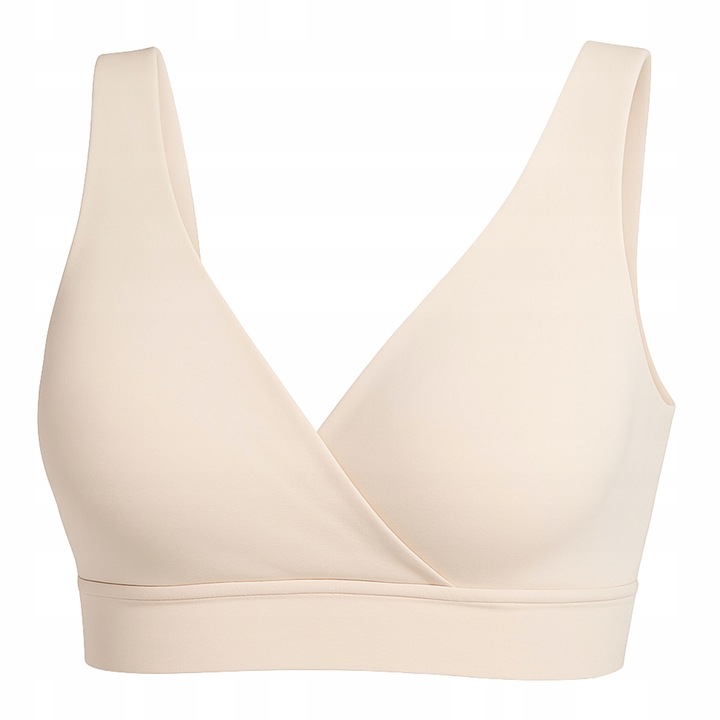 STANIK DO KARMIENIA BEZSZWOWY BEŻOWY BAWEŁNA BIUSTONOSZ CIĄŻOWY MIĘKKI