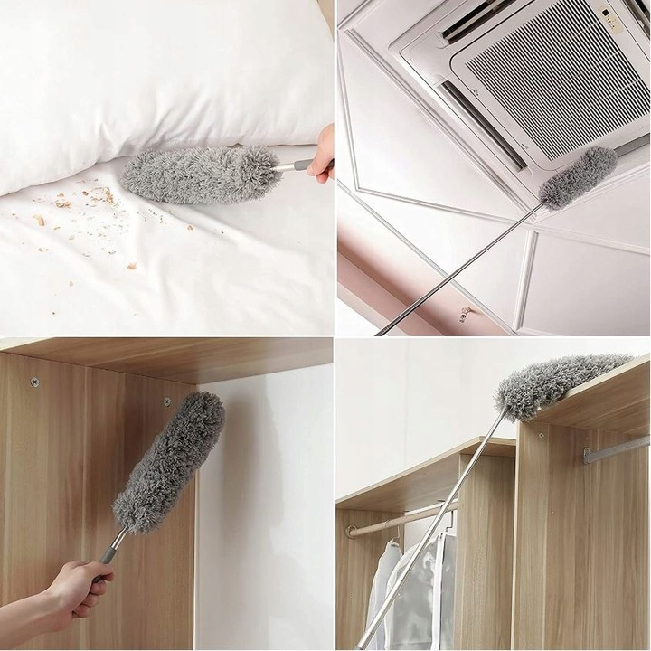 SZCZOTKA TELESKOPOWA MIOTEŁKA DO KURZU DŁUGA 280 + 3 WYMIENNE KOŃCÓWKI XXL