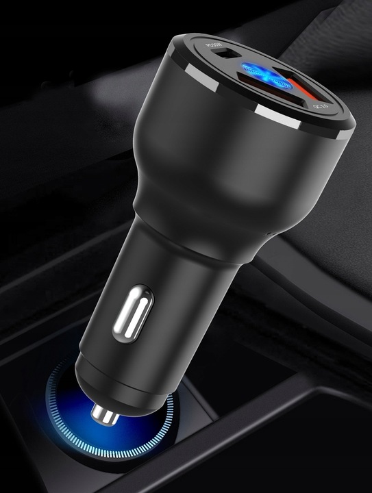 Feegar Szybka ŁADOWARKA SAMOCHODOWA USB x3 USB-C TYP-C PD QC 3.0 66W 9A