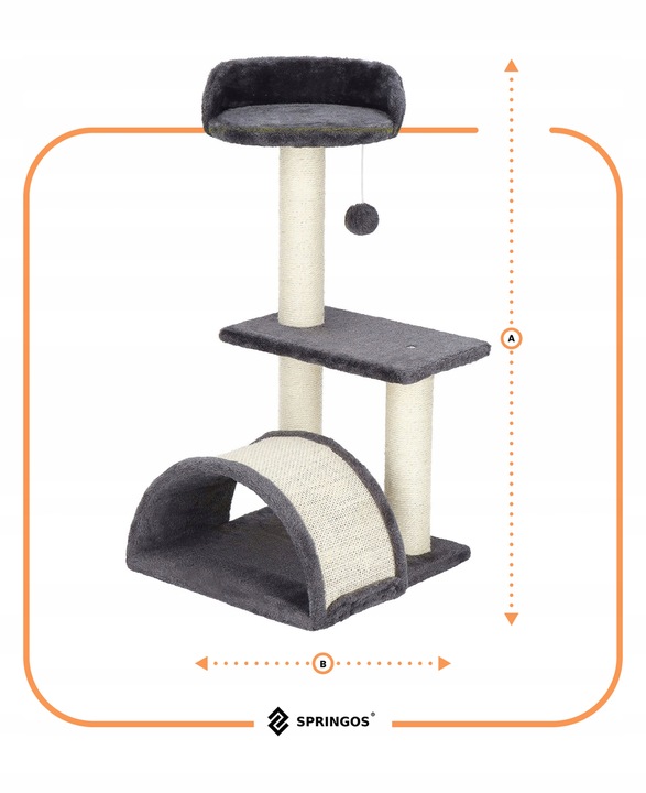 DRAPAK DLA KOTA LEGOWISKO DOMEK WIEŻA DUŻY SŁUPEK 3 POZIOMY+ZABAWKA SZNUREK