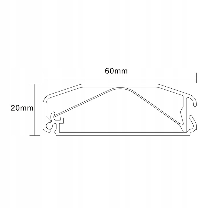 Aluminiowa Maskownica kabli 75cm System Click-Lock Otwierana Łatwy Dostęp