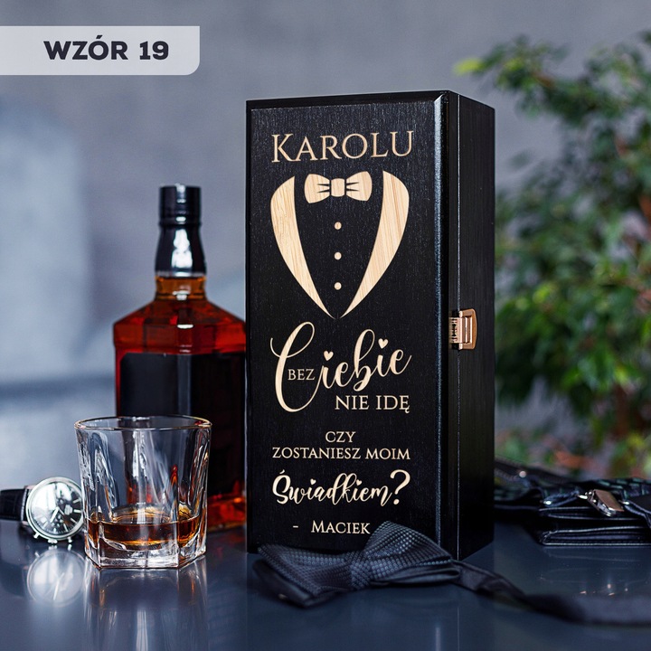 PROŚBA O ŚWIADKOWANIE SKRZYNKA NA ALKOHOL CZY ZOSTANIESZ MOIM ŚWIADKIEM