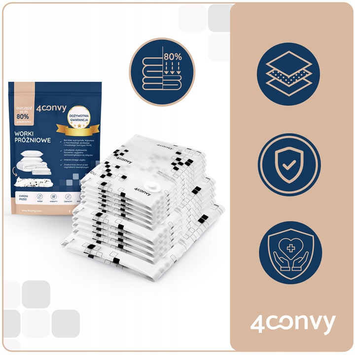 4CONVY Worki próżniowe ubrania pościel odzież 10x BASIC bezpieczne zestaw