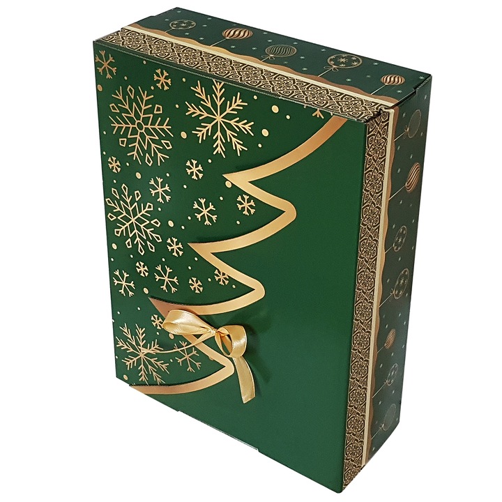 35x25x10 CM PUDEŁKO PREZENTOWE REKLAMOWE ŚWIĄTECZNE CHOINKA GRATIS 1605 D