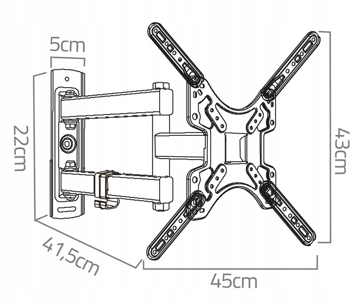OBROTOWY UCHWYT DO TELEWIZORA ŚCIENNY Wieszak TV UNIWERSALNY 17-56
