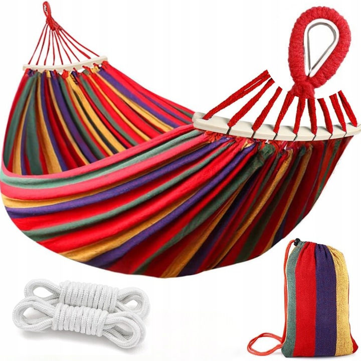 HAMAK OGRODOWY 2 OSOBOWY HUŚTAWKA XXL MOCNY WZMOCNIONY PAŁĄK DUŻY + TORBA