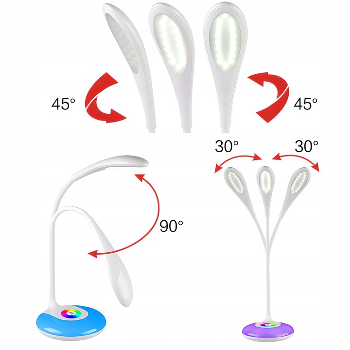 LAMPKA BIURKOWA LED NA BIURKO LAMPA 256 KOLORÓW RGB DO NAUKI DOTYKOWA