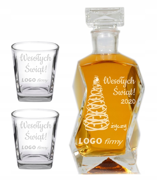 Zestaw do Whisky Karafka dwie szklanki z GRAWEREM