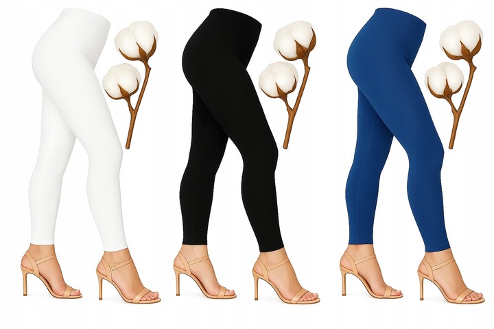legginsy leginsy getry wyszczuplające damskie bawełna białe S 34