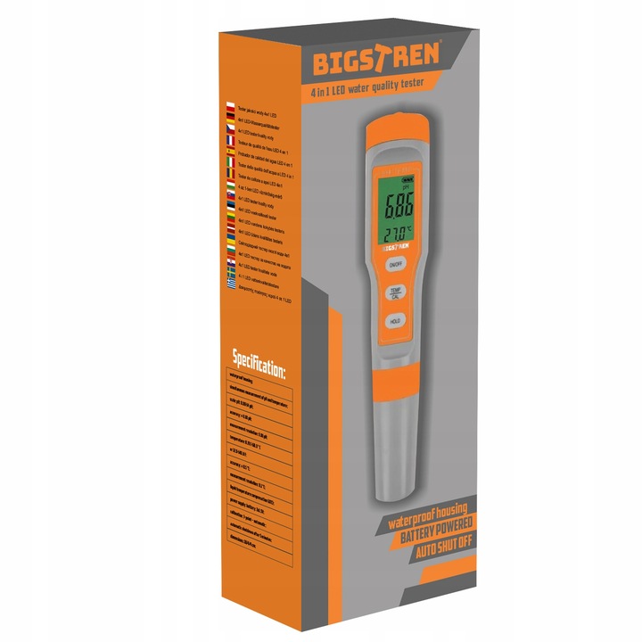 Miernik PH Metr Tester Kwasomierz Wody ATC Basenowy Termometr Elektroniczny