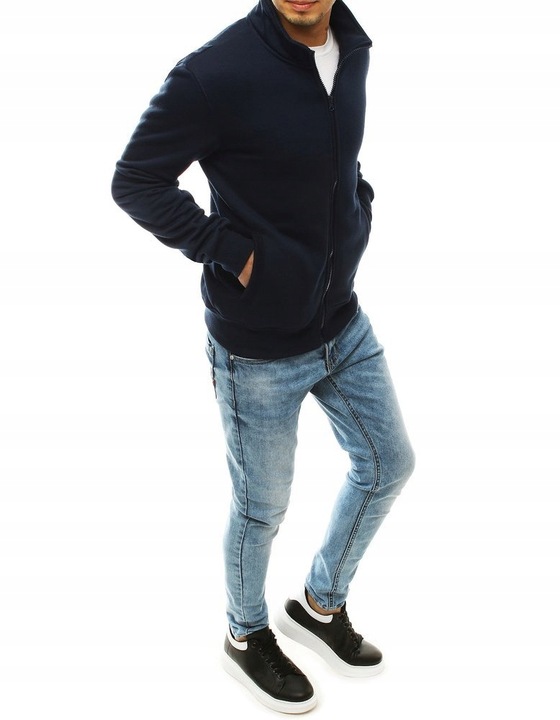 ROZPINANA BLUZA MĘSKA BEZ KAPTURA GRANATOWA bx4567 - XL