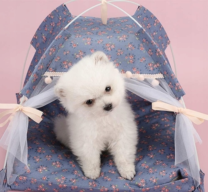 Legowisko Dla Psa Kota Namiot Łóżko Domek Składany 48 cm Szary