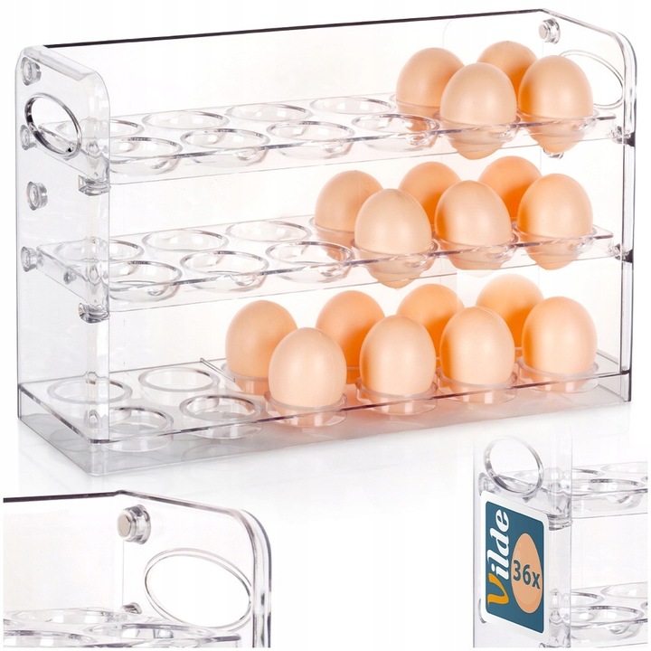 Pojemnik NA 36 JAJEK jajka pudełko organizer kuchenny do lodówki piętrowy