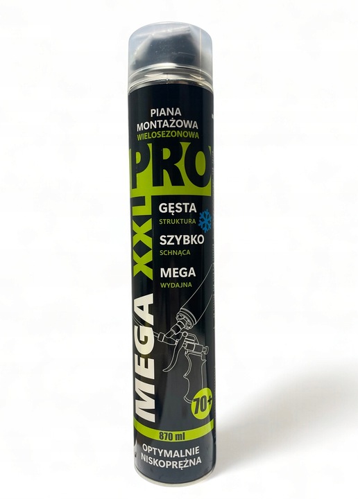 PRO XXL Piana pianka montażowa niskoprężna 870ml MEGA - PUSZKA 1000 GRAM