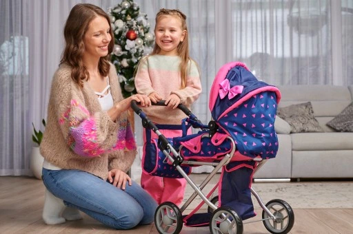 WÓZEK DLA LALEK GŁĘBOKI SPACERÓWKA GONDOLA 3w1 KINDERPLAY TORBA POŚCIEL