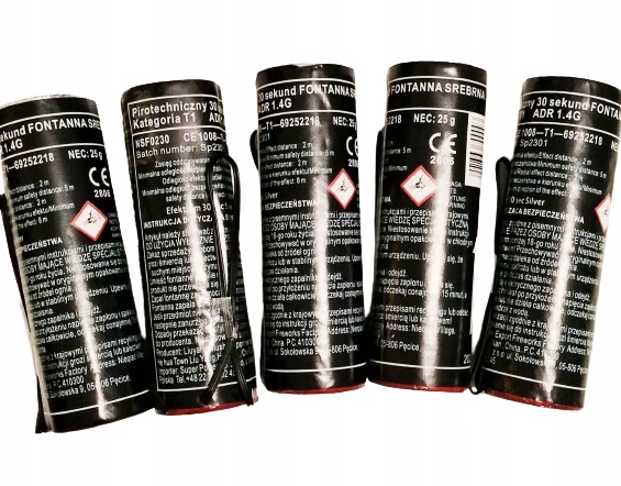 Komplet 5 szt. fontann wewnętrznych bezdymnych 2 m 30 sec idealne na ślub