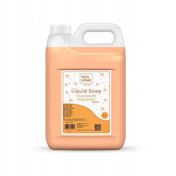 MYDŁO W PŁYNIE 5l FRAGANTE Mango KREMOWE mydło do dozowników MYDŁO kanister
