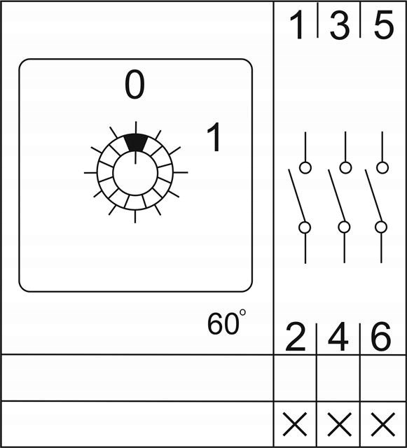 ŁĄCZNIK KRZYWKOWY 16A 0-1 3F TABLICOWY IP65