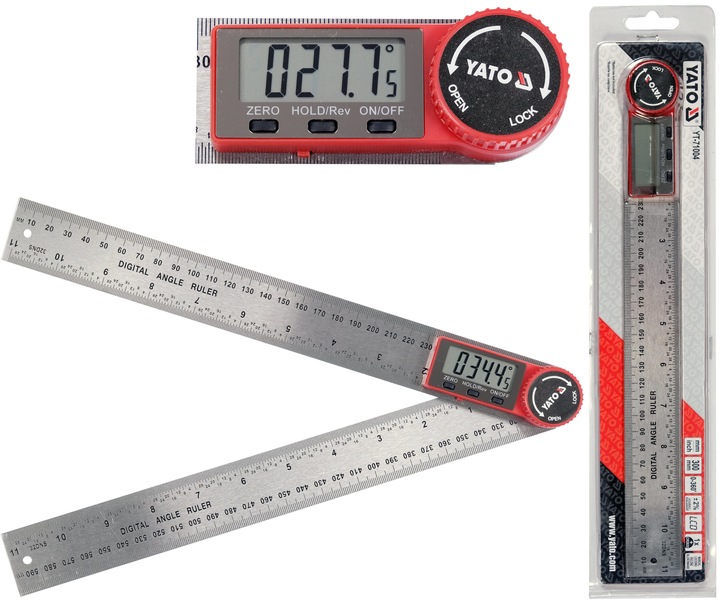 KĄTOMIERZ ELEKTRONICZNY CYFROWY YATO 300mm 360°