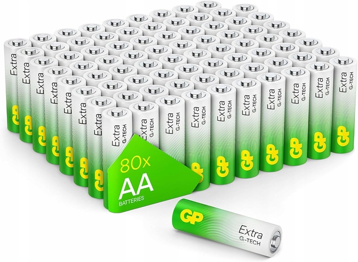 80 x bateria GP alkaliczna EXTRA AA R6 moc paluch do zabawek