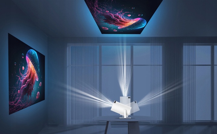 Projektor LED Magcubic HY300 PRO + Bateria biały