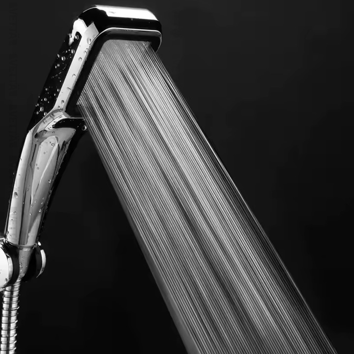 ZESTAW PRYSZNICOWY słuchawka wąż uchwyt srebrna CIŚNIENIE OSZCZĘDNA