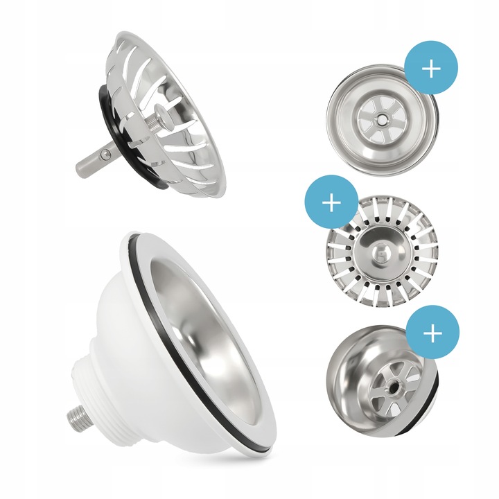 Odpływ Zlewu 3,5 SITKO METALOWE Korek Spust Syfon Zlewozmywaka Uniwersal MR