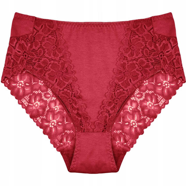 Majtki Damskie Bawełniane Koronkowe Wysoki Stan Wygodne Kobiece 4-PAK XXL