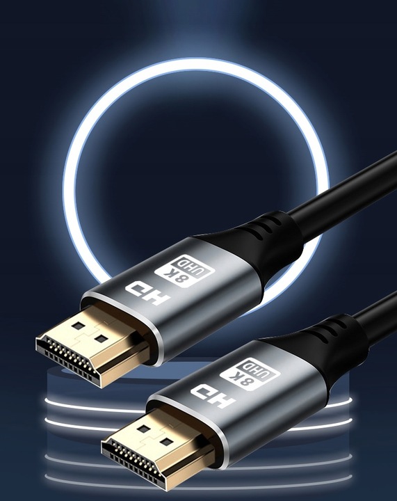 KABEL HDMI 2.1 8K 60HZ 4K 120HZ PRZEWÓD 2M PRZYŁĄCZE SOLIDNY ELASTYCZNY