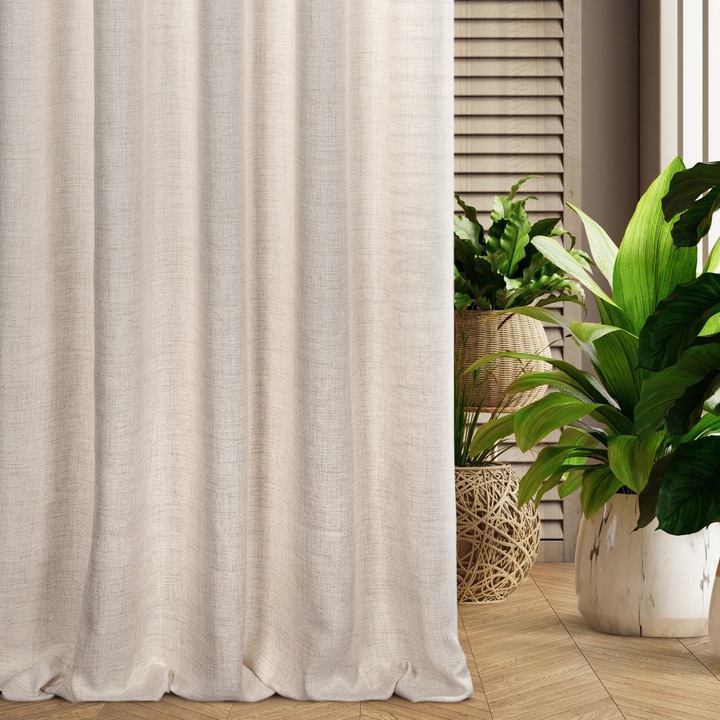 ZASŁONA GOTOWA JULA2 TAŚMA 140 X 270 CM LEN BEŻOWY STYL EKO RÓŻNE KOLORY