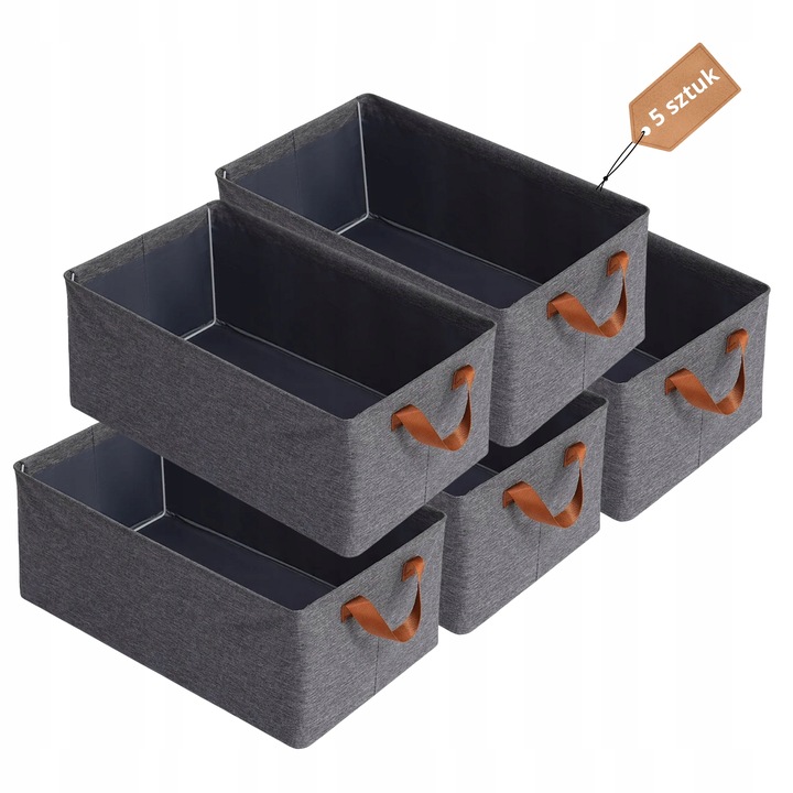 ZESTAW 5 X ORGANIZER NA UBRANIA DO SZUFLADY SZAFY PUDEŁKO ZE STELAŻEM