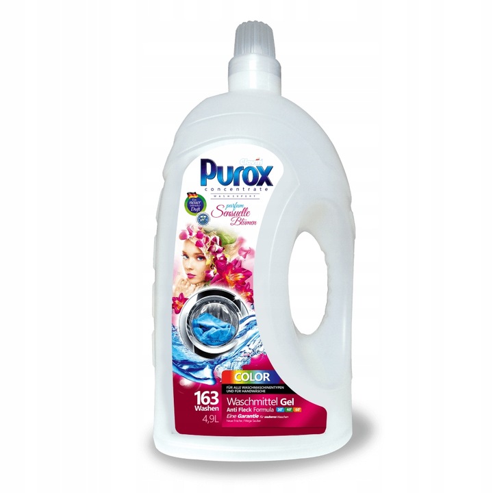 Perfumowany żel do prania Purox Color Parfum 4,9 l 163 prania
